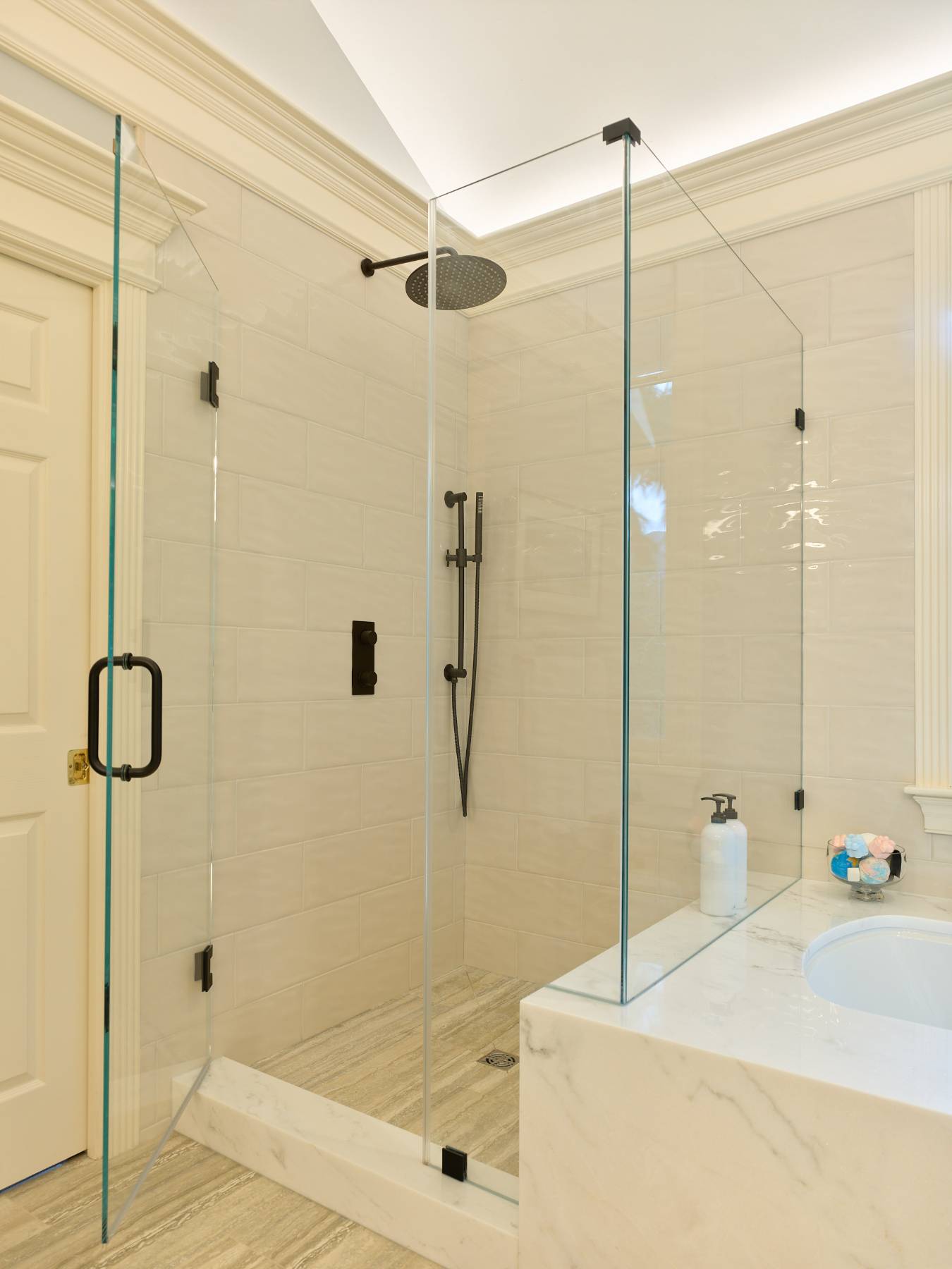 glass shower renovated